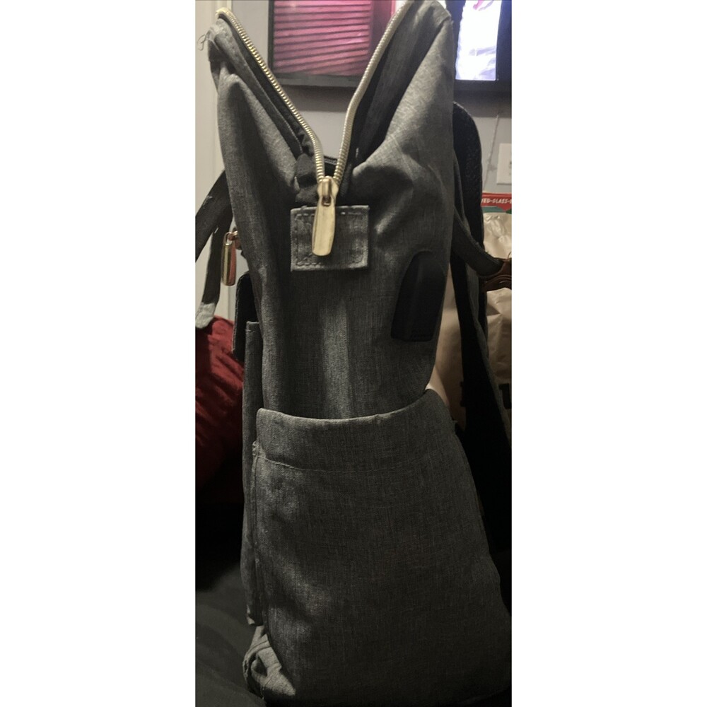 MOMUVO WOMENS GREY LAPTOP BACKPACK with USB PORT - Picture 2 of 12